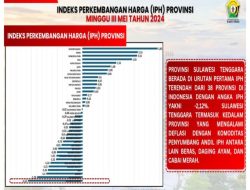 Sejarah Baru, IPH Sultra Terendah Secara Nasional Tiga Minggu Berturut-turut