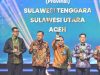 Pj Gubernur Sultra, Andap Budhi Revianto saat menerima Anugerah Merdeka Belajar tahun 2024 dari Kemendikbud Ristek kategori Transformasi Anggaran Pendidikan bertempat di Plenary Hall Jakarta Convention Center (JCC) Jakarta, Jumat (5/7) malam.