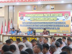 Polda Sultra Gelar Penandatanganan Pakta Integritas dan Pengambilan Sumpah Panitia