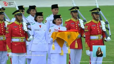 Wakil Sultra, Lutfiyah Utoyo Masuk Pasukan Delapan Pembawa Duplikat Bendera Pusaka HUT RI ke-79 di IKN