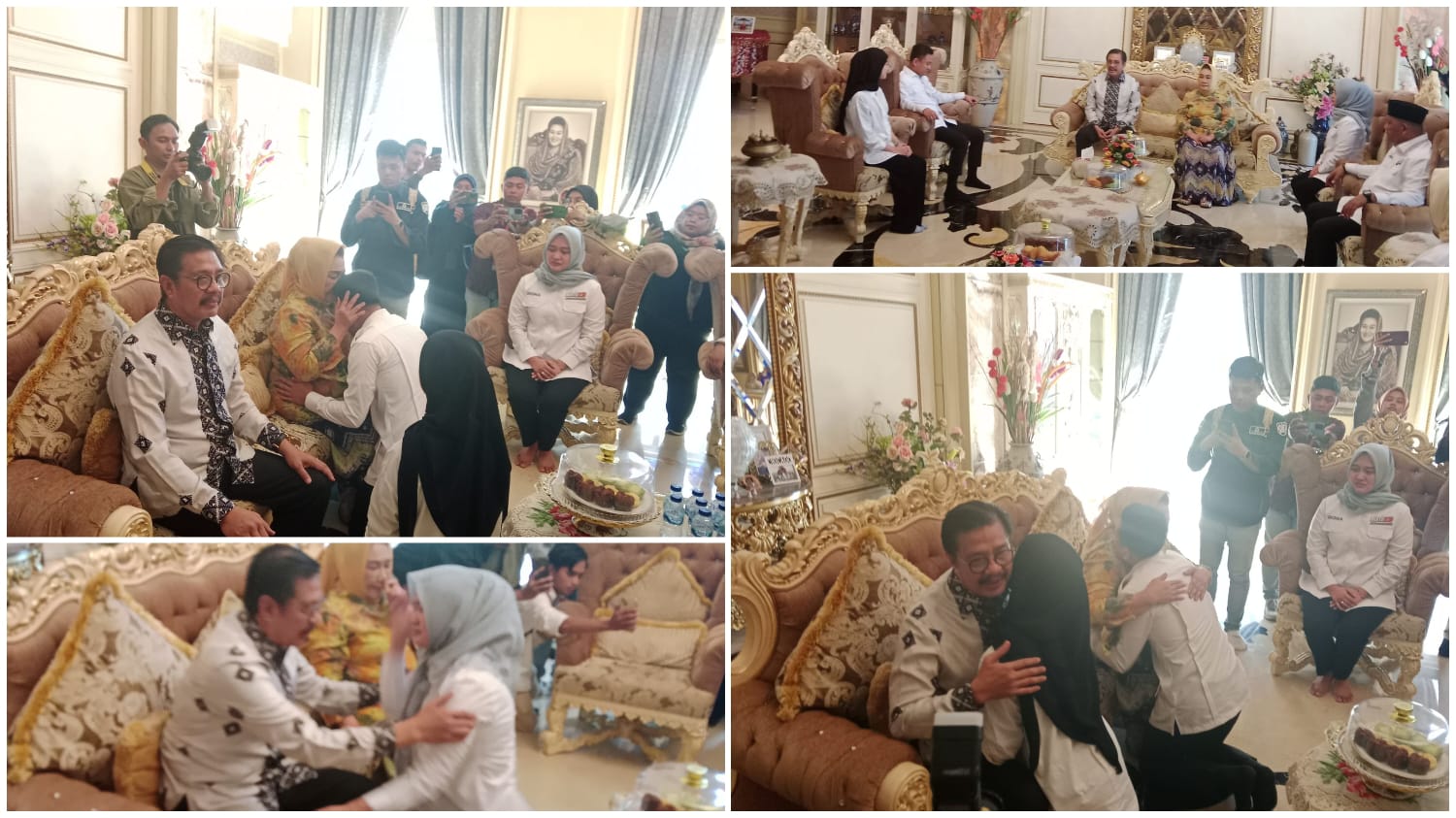 Sebelum berangkat ke KPU, Sintya Giona Nur Alam dan Radhan saat melakukan sungkeman kepada kedua orangtuanya untuk meminta restu dan doa.
