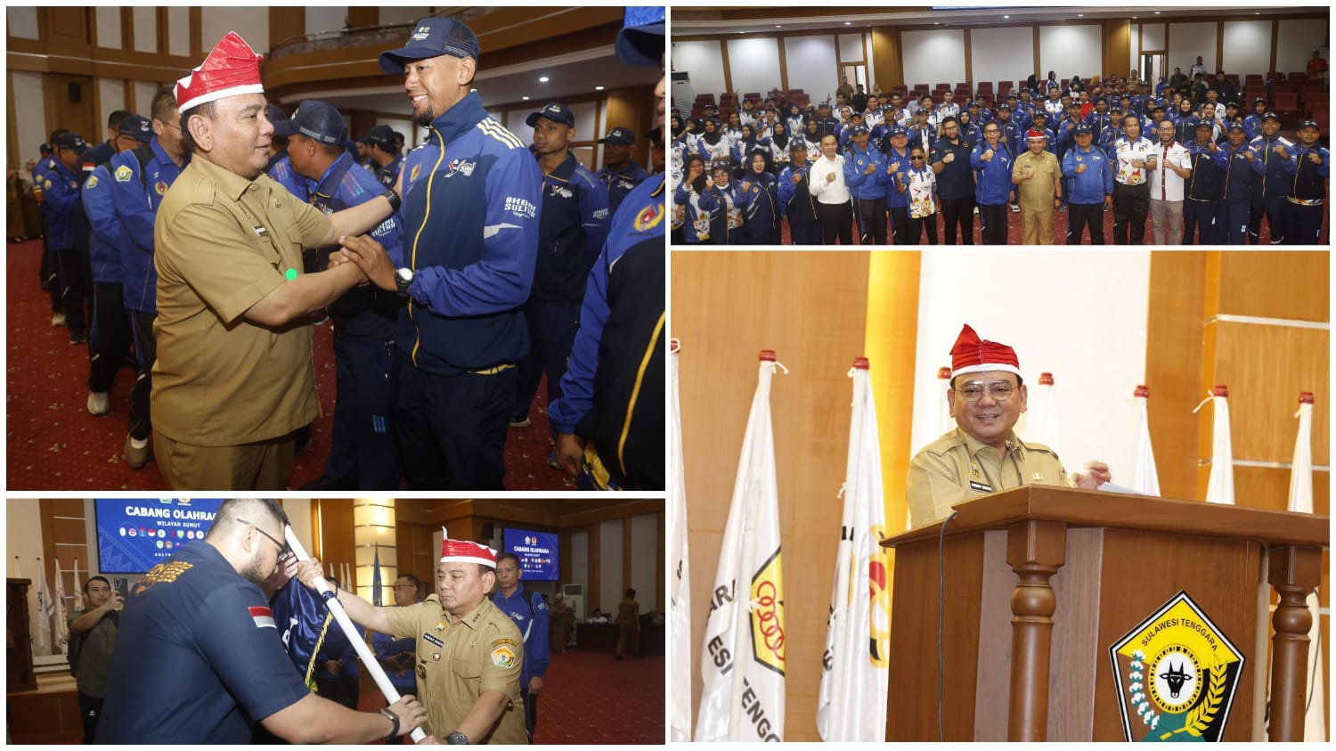 Pj Gubernur Sultra, Andap Budhi Revianto, secara resmi melepas kontingen Sultra untuk mengikuti PON XXI yang akan diselenggarakan di Aceh dan Sumut, pada Senin (2/9).