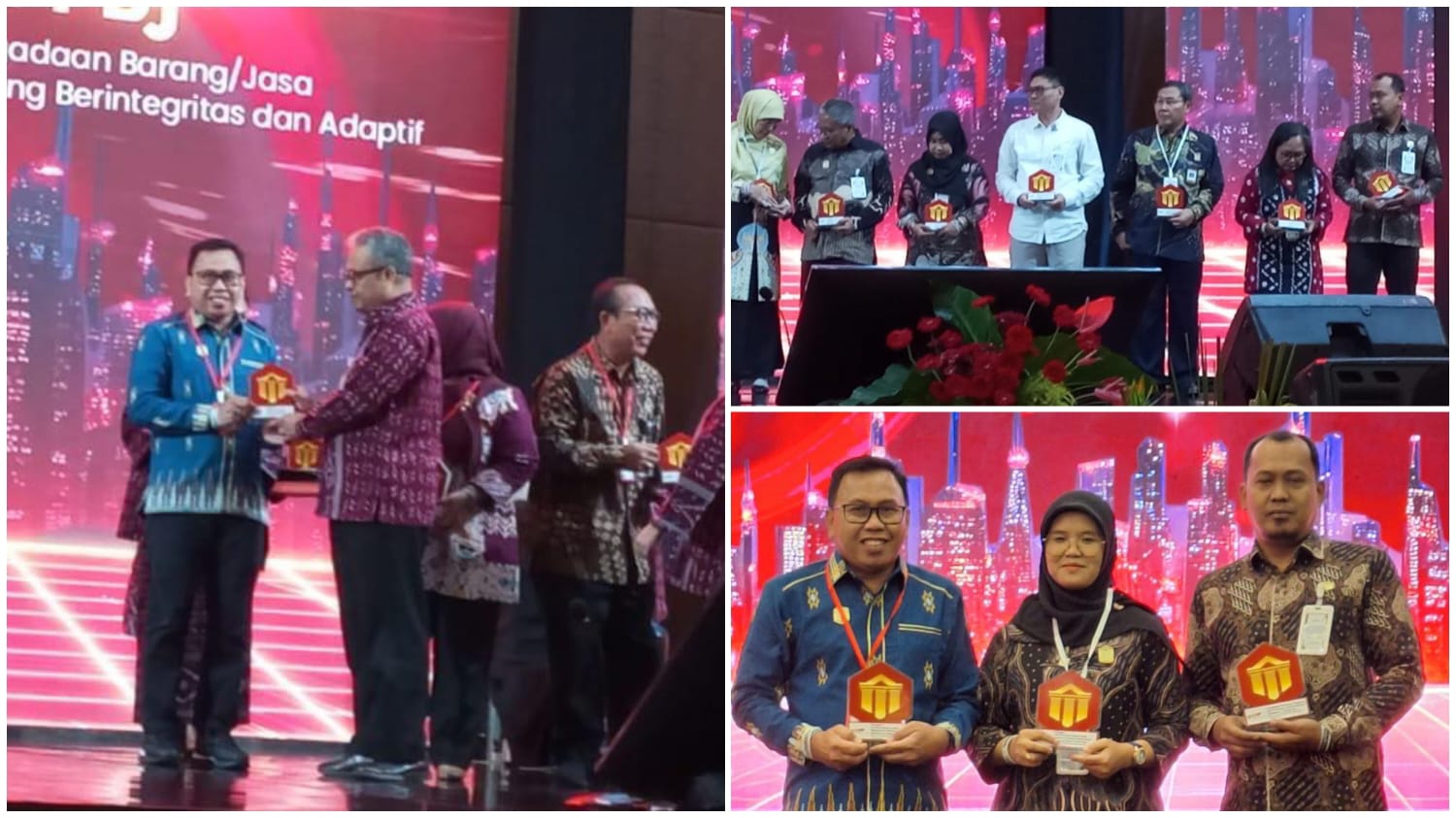 Pemprov Sultra saat menerima tiga penghargaan dari LKPP. (Dok.Istimewa)