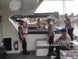 Personel Ditpolairud Polda Sultra Kawal Kampanye Pilkada Serentak di Wilayah Perairan Kendari