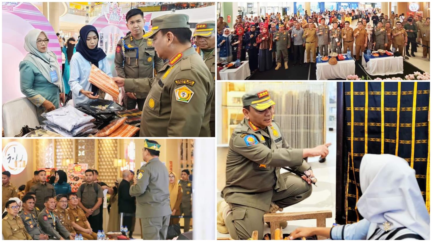 Pj Gubernur Sultra, Andap Budhi Revianto saat menghadiri kegiatan melestarikan tenun sebagai warisan budaya Sultra yang diselenggarakan oleh Dikbud Sultra di The Park Kendari.
