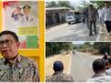 Kepala Dinas Sumber Daya Air (SDA) dan Bina Marga Sultra, Pahri Yamsul bersama rombongan saat meninjau langsung pekerjaan jalan Haluoleo.