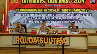 Dirlantas Polda Sultra Pimpin Latpraops Lilin Anoa 2024 untuk Pengamanan Nataru