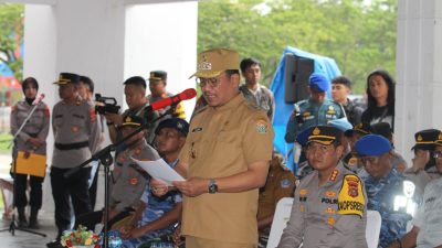 Personel Gabungan Bersama Pemkot Kendari Laksanakan Apel Gelar Pasukan untuk Amankan Malam Pergantian Tahun