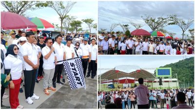 Meriahkan HUT ke-21, Pemkab Kolaka Utara Gelar Jalan Sehat