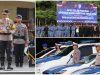 Polda Sultra saat menggelar apel pasukan dalam Operasi Keselamatan Anoa 2025, yang dipimpin langsung Wakapolda Sultra, Brigjen Pol. Amur Chandra Juli Buana SH MH.