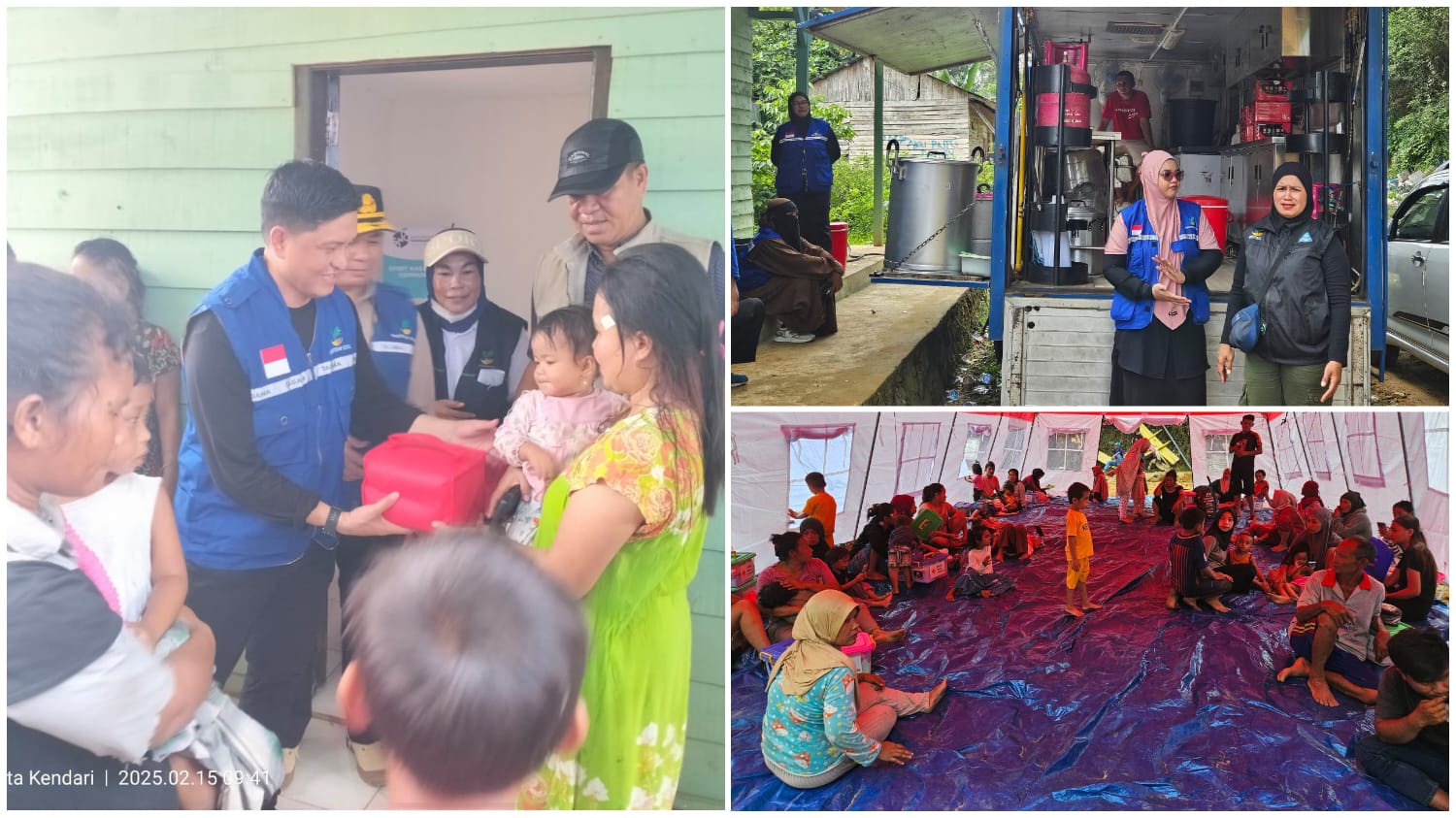 Pemprov Sultra melalui Dinas Sosial, saat mendirikan posko pengungsian dan dapur umum untuk membantu para korban kebakaran di TPA Puuwatu.
