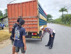 Satgas Preventif Polda Sultra Berikan Himbauan Tertib Lalu Lintas di By Pass Kota Kendari