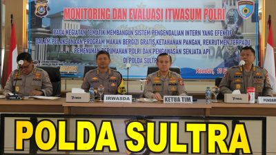 Tim Itwasum Polri saat melaksanakan kegiatan Monitoring dan Evaluasi (Monev) tematik di Polda Sultra.