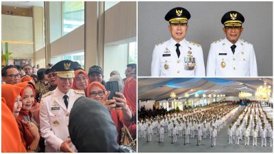 Gubernur Sultra, Mayjen TNI (Purn) Andi Sumangerukka bersam Wakilnya, Ir Hugua M Ling usai mengikuti pelantikan serentak oleh Presiden RI, bertempat di Istana Kepresidenan RI, Kamis (20/2), di Jakarta.