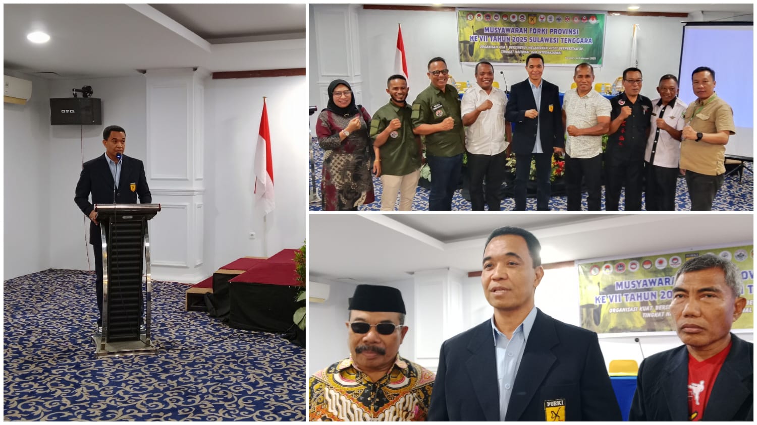 La Ode Daerah Hidayat terpilih secara aklamasi pimpin FORKI Sulawesi Tenggara Periode 2025-2029.