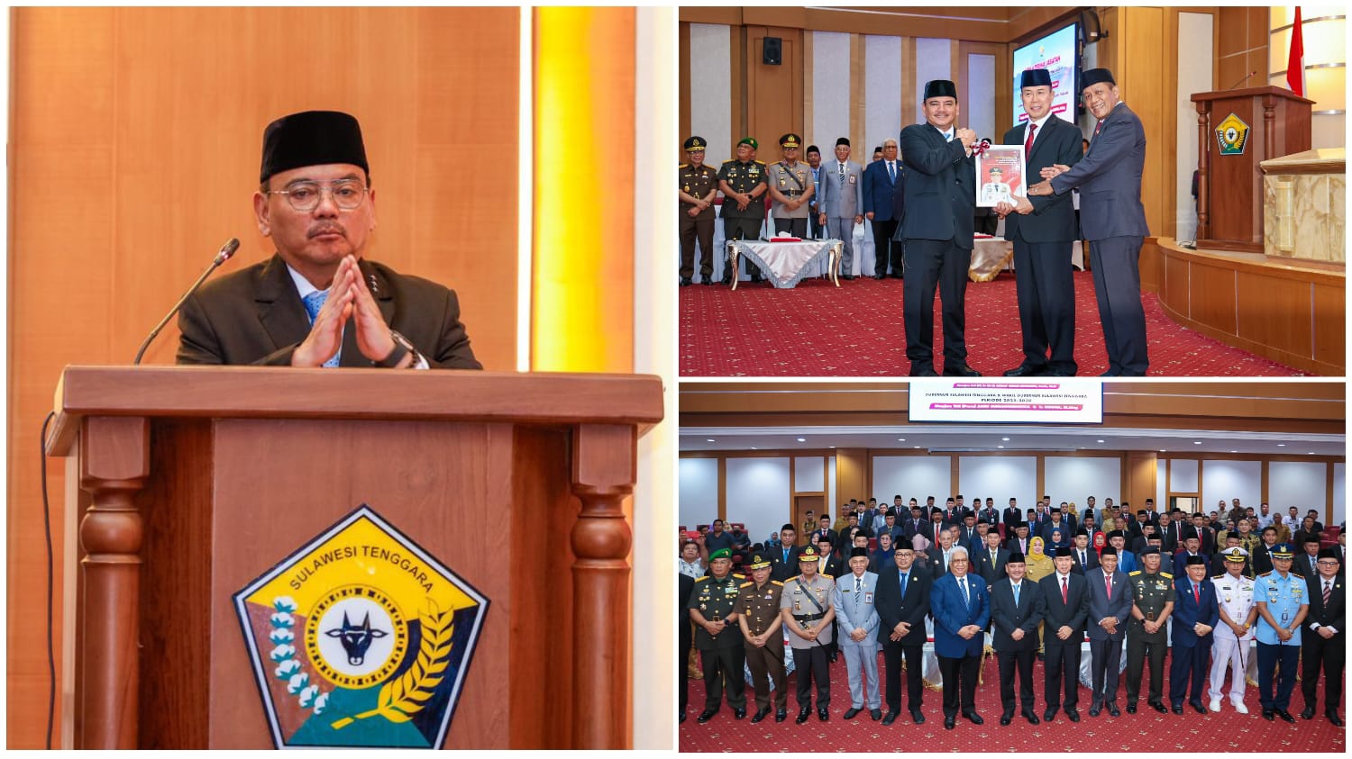 Pj Gubernur Sultra periode 2023-2025, Andap Budhi Revianto, secara resmi menyerahkan tampuk kepemimpinan kepada Gubernur dan Wakil Gubernur Sultra terpilih, Andi Sumangerukka dan Hugua. Acara serah terima jabatan (Sertijab) berlangsung di Ruang Pola Kantor Gubernur Sultra, pada Senin, (3/3).