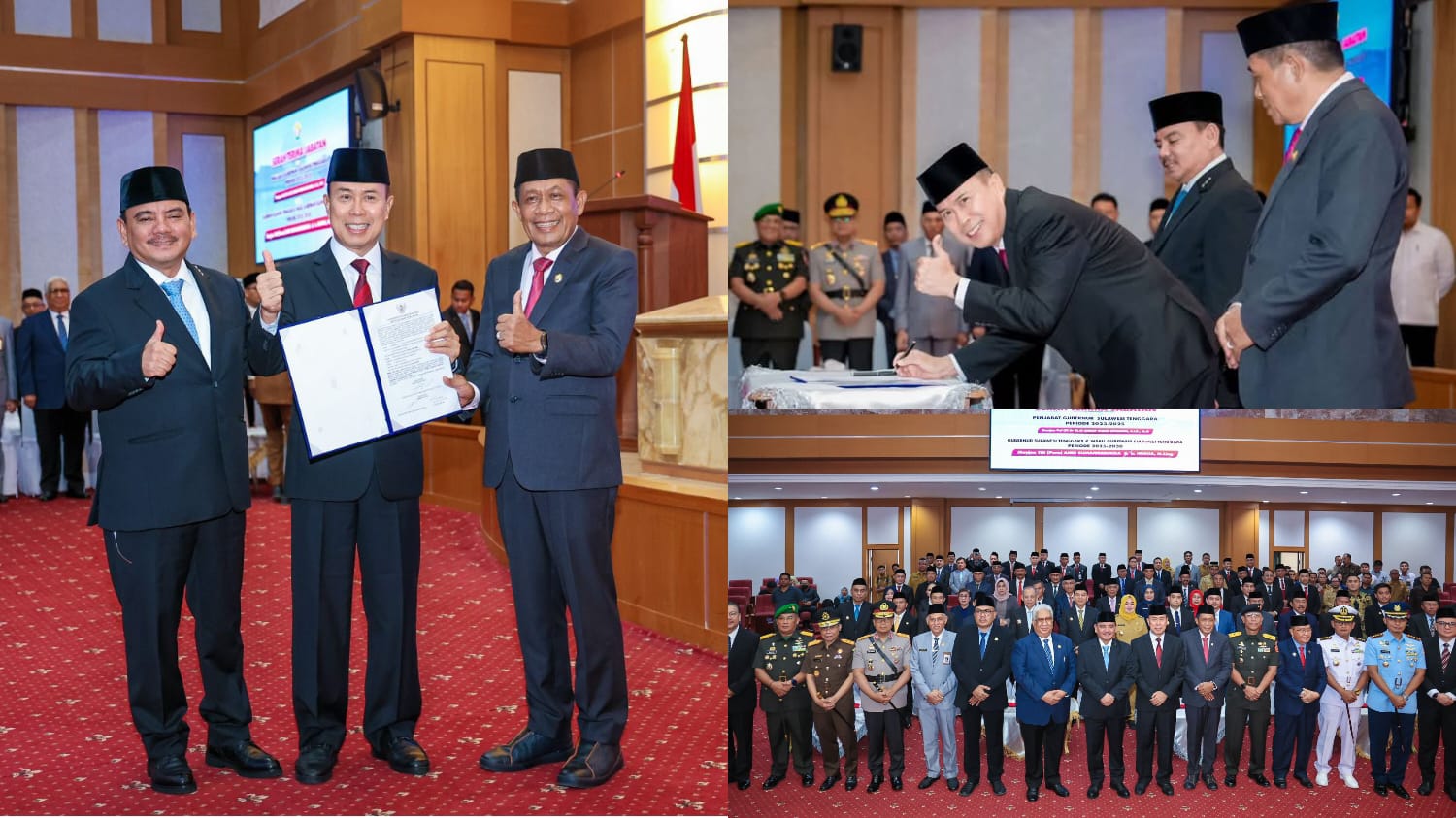 Sertijab Gubernur Sultra dari Pj Gubernur Sultra periode 2023-2025, Andap Budhi Revianto (ABR) kepada pasangan Gubernur dan Wakil Gubernur terpilih periode 2025-2030, Andi Sumangerukka (ASR) dan Ir. Hugua bertempat di ruang pola Kantor Gubernur Sultra pada Senin (3/3).