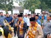 Gubernur Sultra Andi Sumangerukka saat menghadiri peresmikan dua gedung baru SMA Negeri Unggulan di Sultra dan dirangkaikan dengan Peresmian Fasilitas 9 SMA lainya.