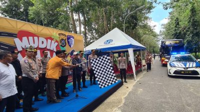 Polda Sultra Gelar Mudik Gratis, Dilepas Langsung Kapolda di Universitas Halu Oleo