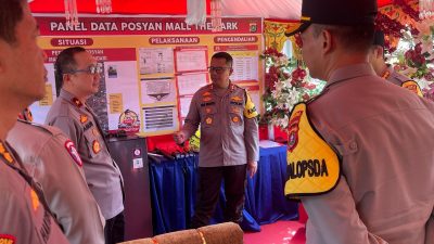 Kapolda Sultra Tinjau Pos Pam Idul Fitri di Mall The Park, Arahkan Anggota Tertibkan Parkir Liar