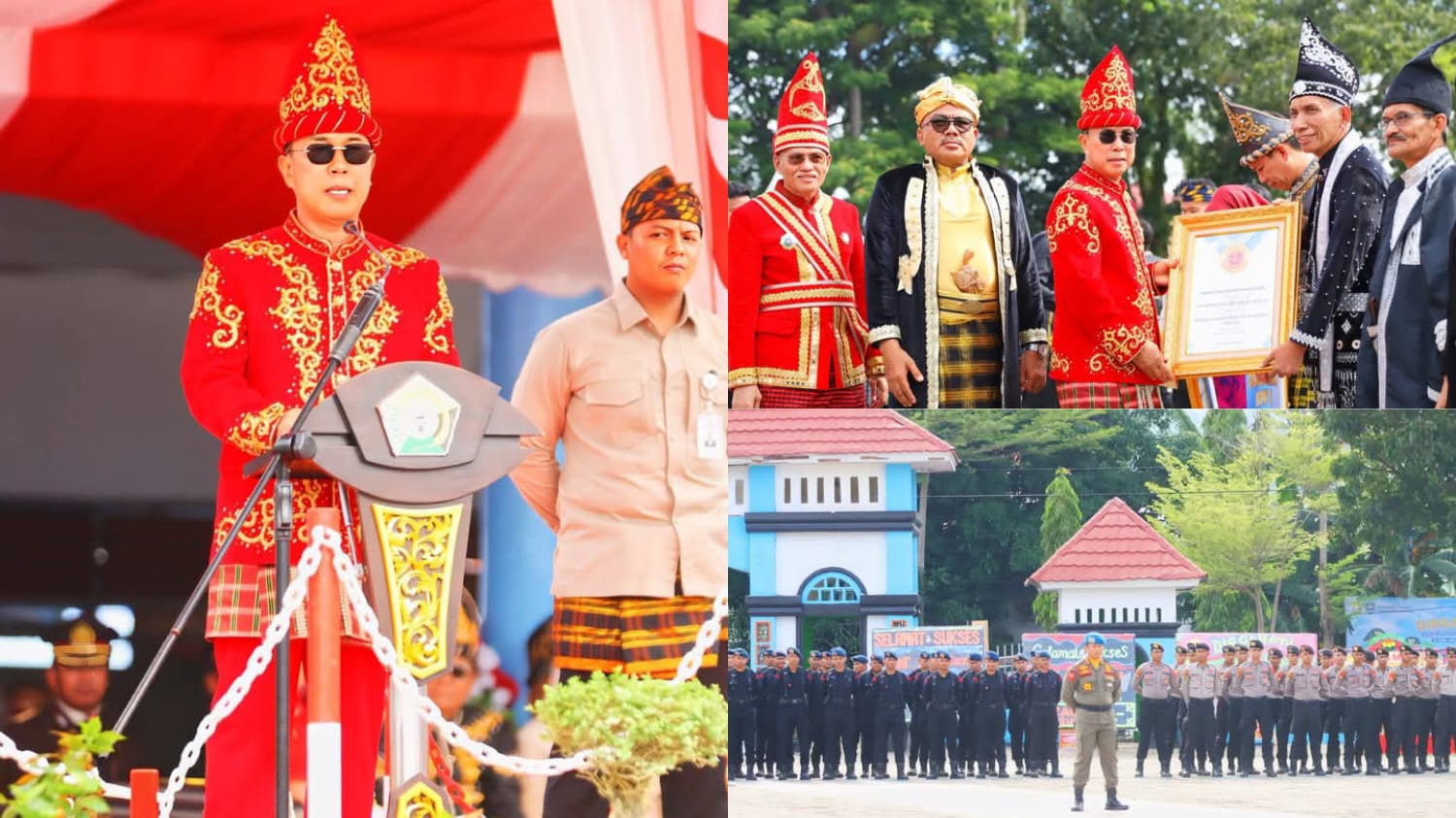 Gubernur Sultra Andi Sumangerukka saat memimpin langsung upacara peringatan HUT ke-61 Provinsi Sulawesi Tenggara di Alun-Alun 29 November Kolaka.