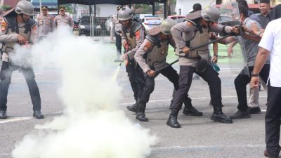 Jelang Hari Buruh 2025, Polresta Kendari Laksanakan Simulasi Pengamanan