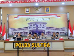 Polda Sultra Ikuti Rakernis Gabungan Empat Divisi Mabes Polri Secara Virtual di Aula Dachara