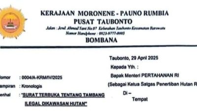 PT PLM Diduga Lakukan Penambangan di Hutan Tanpa PPKH, Kerajaan Moronene Surati Menham RI