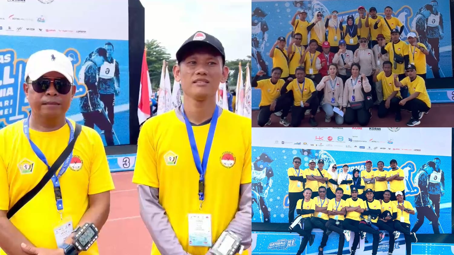 Kontingen Gateball Sultra saat mengikuti Kejurnas Gateball 2025 yang digelar di Stadion Pakansari, Bogor, Jawa Barat.