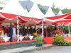 Wagub Sultra, Hugua saat bertindak sebagai inspektur upacara peringatan Hari Lahir (Harla) Pancasila Tahun 2025, yang berlangsung khidmat di halaman Kantor Gubernur Sultra, Minggu (1/6).