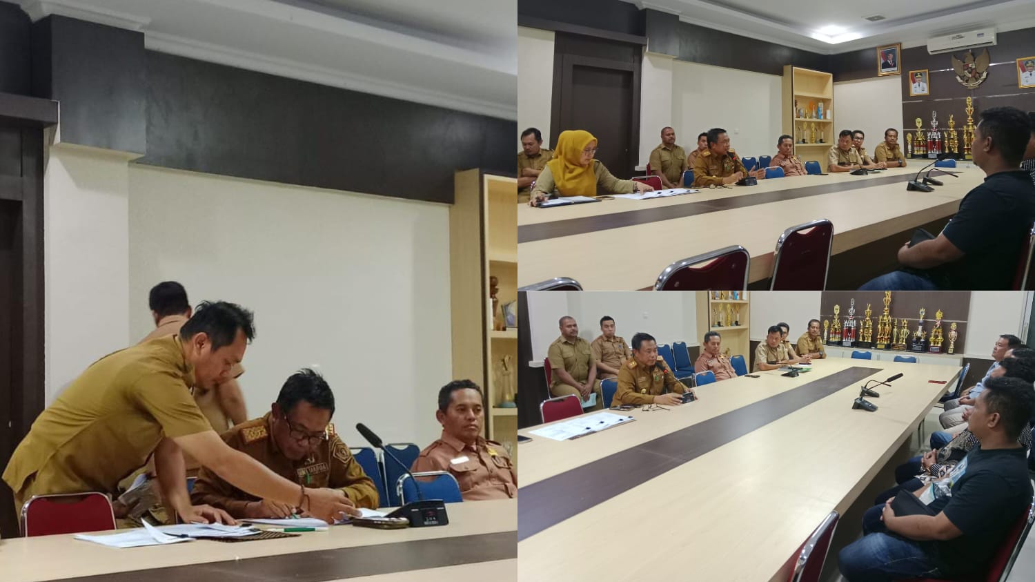 Penandatanganan kontrak kerja empat ruas jalan provinsi yang digelar di Ruang Rapat Dinas SDA dan Bina Marga Sultra.