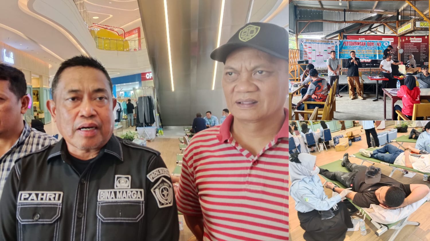 Ketua IKA Spensa Kendari, Pahri Yamsul didampingi Ketua Panitia HUT ke-78 IKA Spensa Kendari, Suleman Nur Alam pada kegiatan donor darah. 