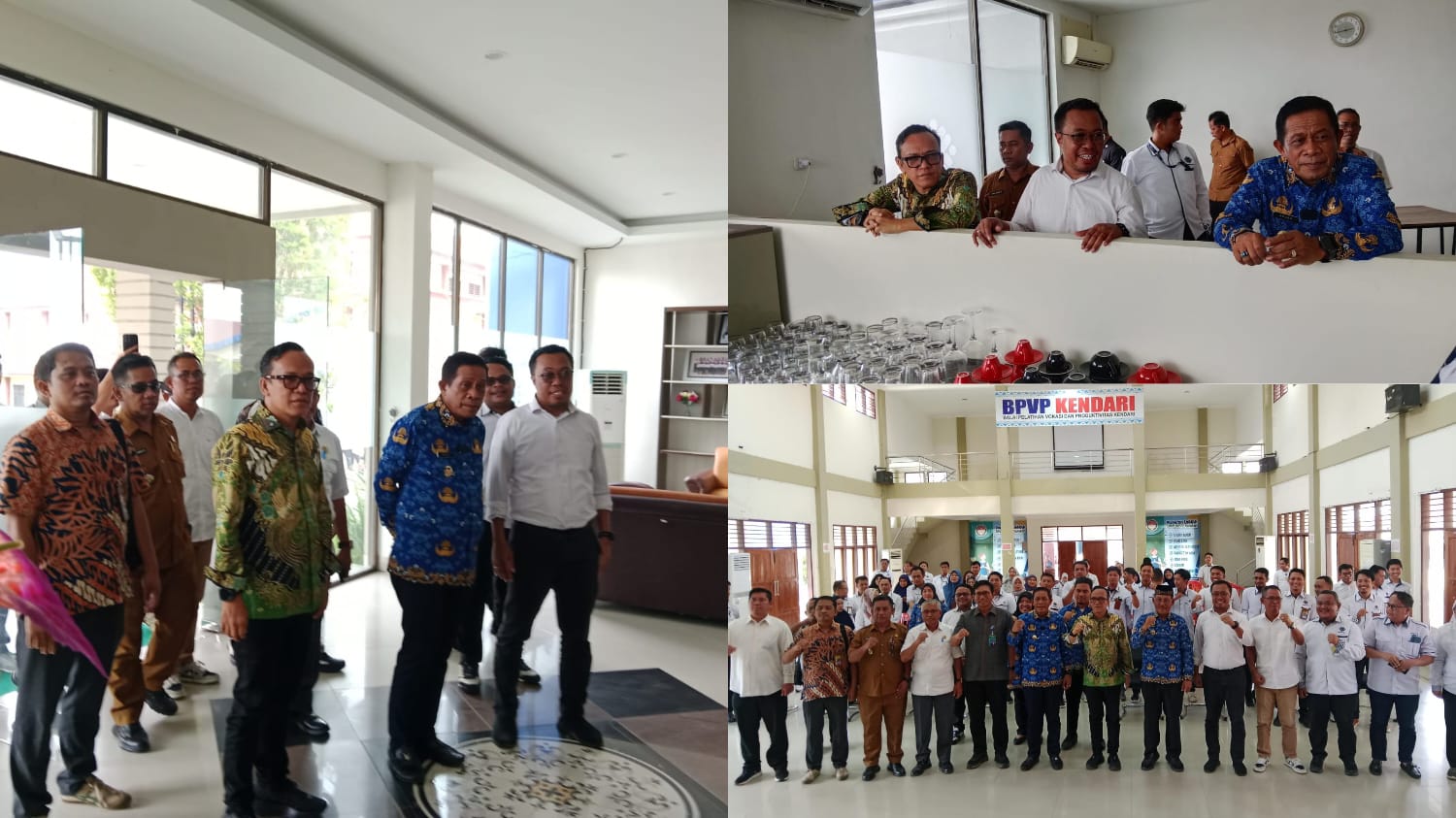 Wamenaker RI, Immanuel Ebenezer, saat melakukan kunjungan kerja ke BPVP Kendari, didampingi Wagub Sultra, Hugua.