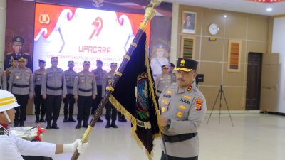 Polda Sultra Gelar Upacara Pemuliaan Nilai-Nilai Luhur Tribrata Peringati Hari Bhayangkara ke-79