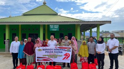 Peringati Hari Bhayangkara ke-79, Ditreskrimum Polda Sultra Salurkan Bantuan Sembako untuk Warga Kurang Mampu