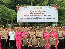 Momen Hari Bhayangkara ke-79, Sebanyak 629 Personel Polda Sultra Naik Pangkat