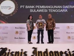 Bank Sultra Raih Penghargaan BPD Terbaik Aset di Bawah Rp15 Triliun pada Bisnis Indonesia Award 2025