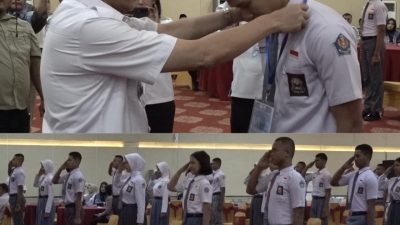Sekda Sultra, Asrun Lio, secara resmi membuka pemusatan pendidikan latihan Paskibraka Sultra tahun 2025 bertempat di Hotel Zahra Syariah Kendari, Rabu (30/7).