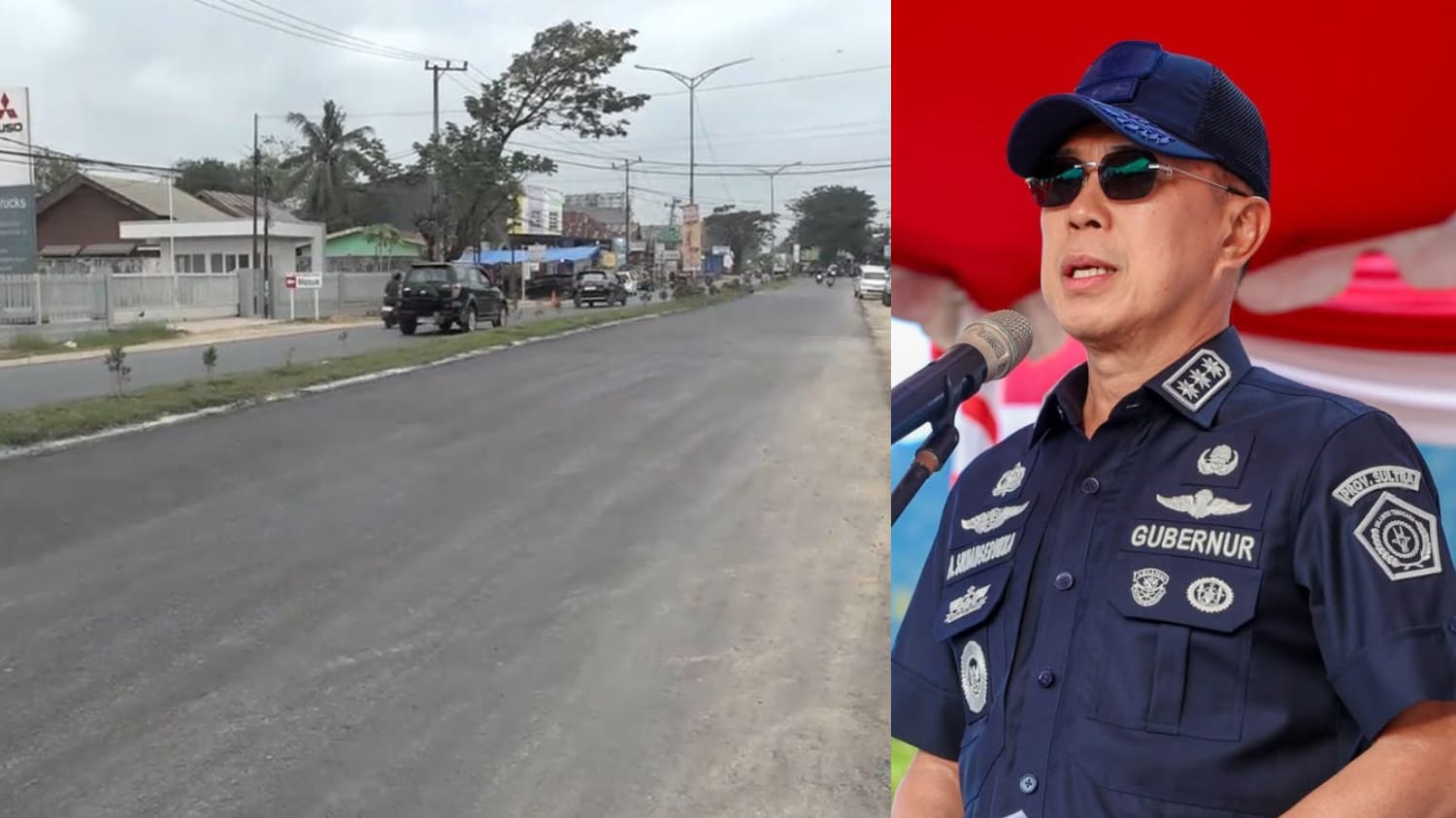 Potret Ruas Jalan Brigjen Katamso yang terletak di Kelurahan Baruga, Kecamatan Baruga, Kota Kendari, Sultra, telah rampung 100 persen dan Gubernur Sultra Andi Sumangerukka (kanan) Dok Istimewa)