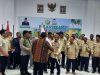 Suasana pelantikan DPW Tani Merdeka Indonesia Provinsi Sulawesi Tenggara masa bakti 2025–2030 bertempat di Aula Dinas Perkebunan dan Hortikultura Sultra, Kamis (14/8). (FOTO: FAYSAL/MS)