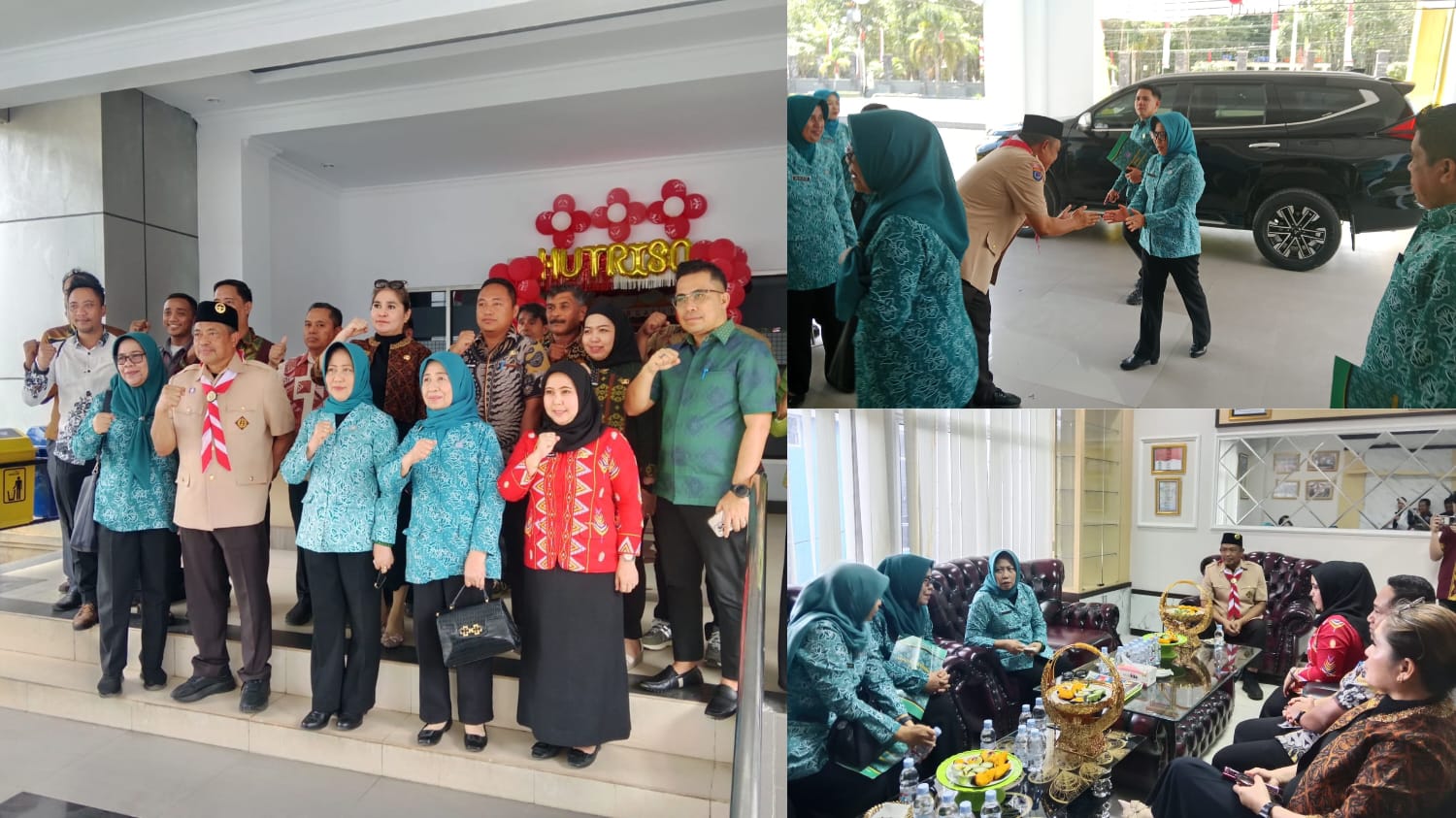 TP-PKK Sultra saat melakukan kunjungan kekantor Dinas SDA dan Bina Marga Sultra dalam rangka penilaian kategori "kantor sedang" dalam lomba penilaian kebersihan dan penataan lingkungan kantor. (FOTO: FAYSAL/MS)