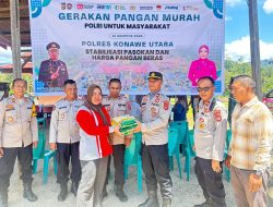 Polres Konawe Utara Gelar Gerakan Pangan Murah Bersama Bulog, Sediakan 1,5 Ton Beras untuk Warga Kurang Mampu