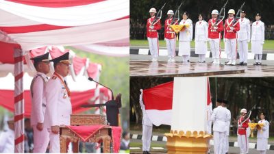 Gubernur Sultra Pimpin Upacara Penurunan Bendera HUT ke-80 RI