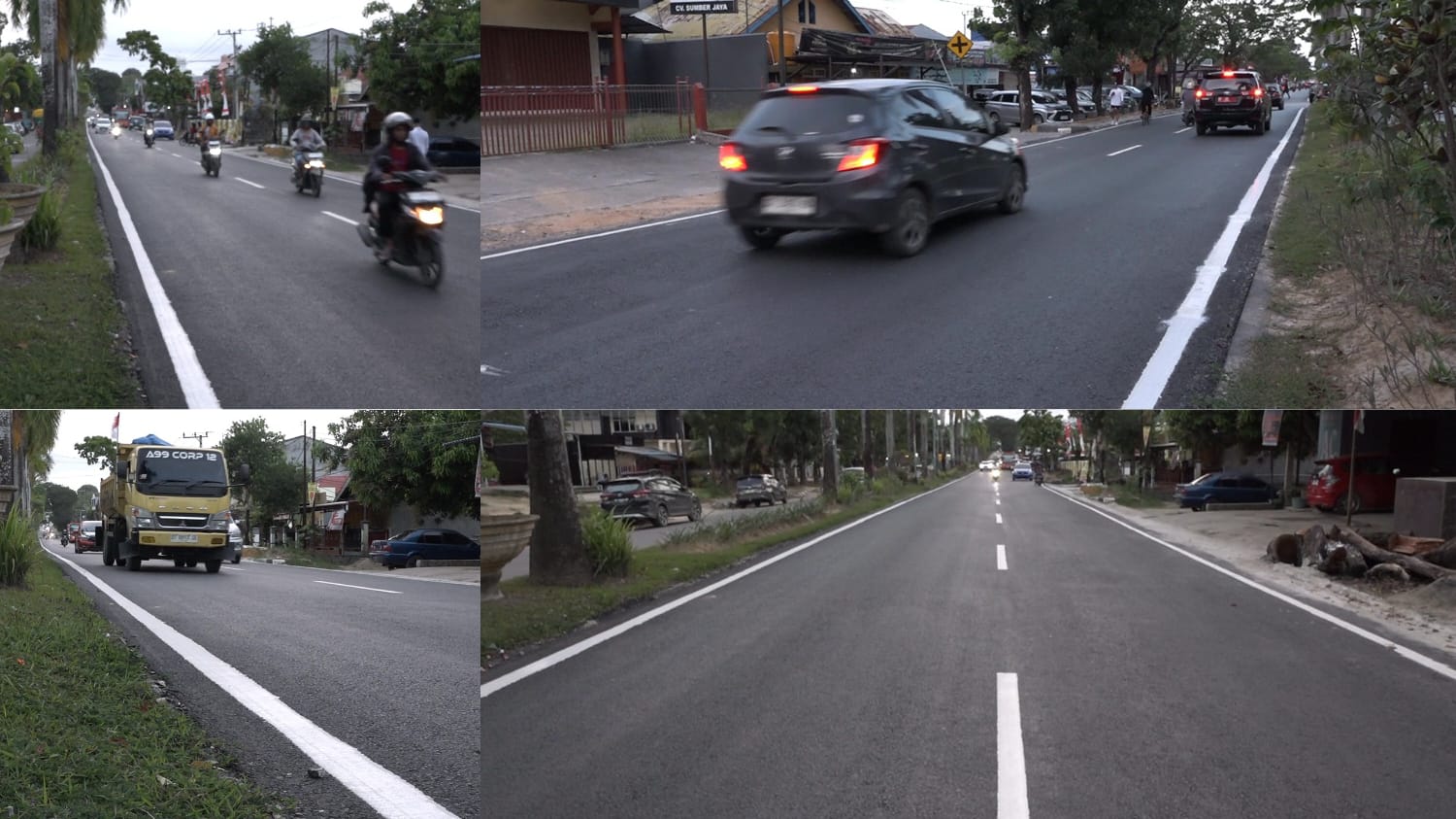 Potret jalan made sabara di Kota Kendari yang telah memasuki pembuatan marka jalan.