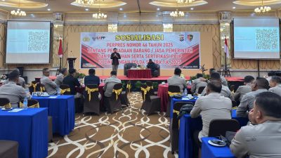 Polda Sultra Gelar Sosialisasi Perpres No. 46 Tahun 2025 tentang Pengadaan Barang dan Jasa