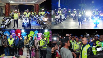 Patroli Skala Besar Polda Sultra Bersama Forkopimda Sapa Pedagang dan Warga Kendari dengan Humanis