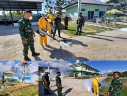 Cegah Prajurit dari DBD, Denkesyah 14.04.03 Kendari Lakukan Fogging di Makodim 1431/Bombana