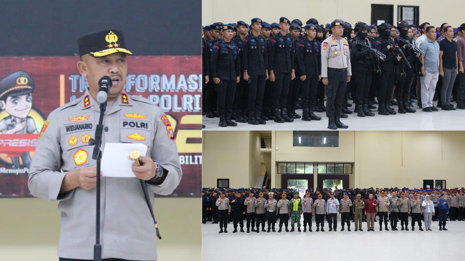 Apel gelar pasukan dalam rangka kesiapan pengamanan STQH Nasional ke-28 Tahun 2025 yang digelar di Aula Dharana Lastarya, Mapolda Sultra, Jumat (10/10/2025). (Dok. Istimewa) 