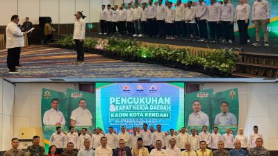 Anton Timbang Kukuhkan Pengurus KADIN Kota Kendari 2024–2029, Fadli Tanawali Siap Perkuat Kolaborasi dengan Pemkot