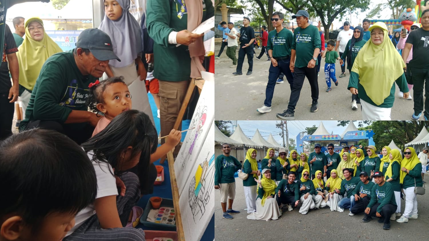 Wagub Sultra Hugua saat membuka secara langsung Peduli Autis 2025 dipusatkan di kawasan Eks MTQ Kendari. (FOTO: FAYSAL/MS)